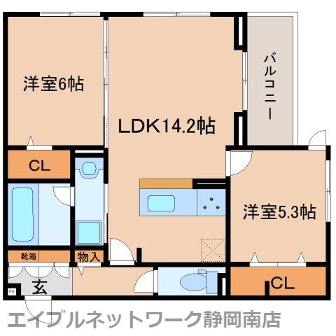 D CREST中原(2LDK/3階)の間取り写真