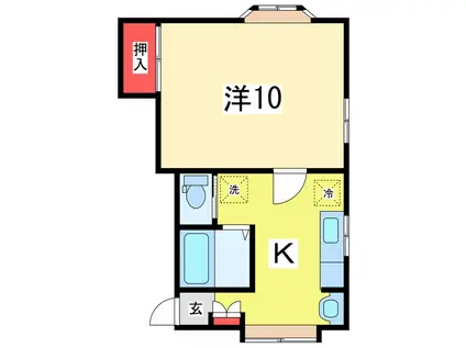 ルーラ浜浦(1K/1階)の間取り写真