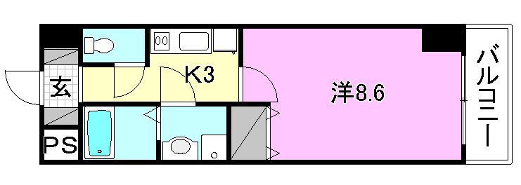 ガリレオビルI(1K/5階)の間取り写真