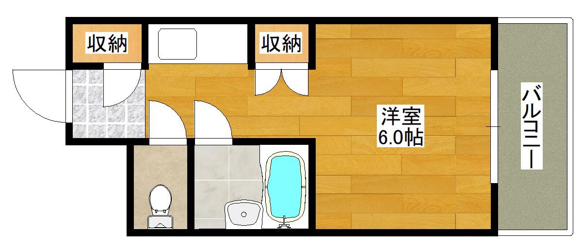 ドミトリーモリ関大前(ワンルーム/3階)の間取り写真