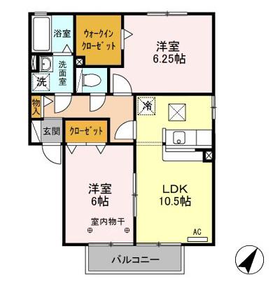 グランサリックス B101(2LDK/1階)の間取り写真