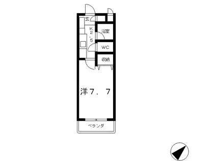 ハイツメイトク(1K/1階)の間取り写真