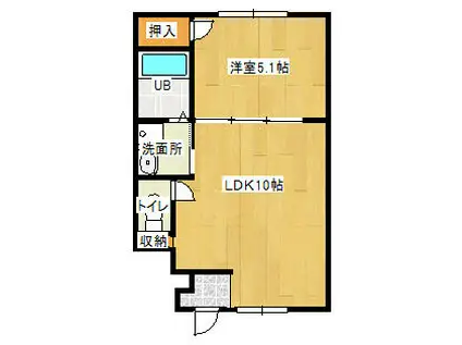 パークプラナス(1LDK/1階)の間取り写真