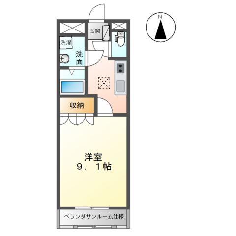 アグレストI(1K/1階)の間取り写真