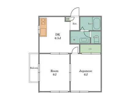 ルネ・マツトシ(2DK/1階)の間取り写真