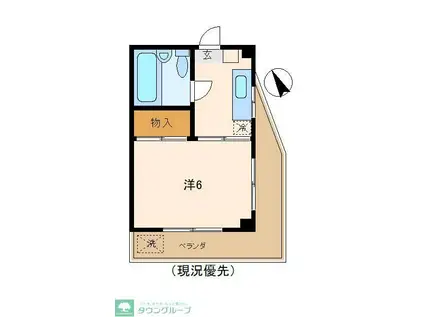 グランドール・ミズノ(1K/3階)の間取り写真