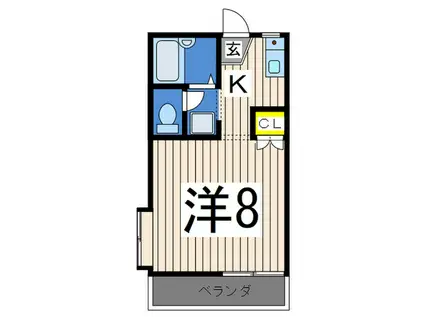 グランソレイユ(1K/2階)の間取り写真