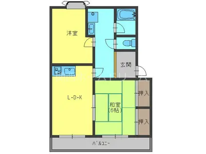 メゾン昴(2LDK/1階)の間取り写真