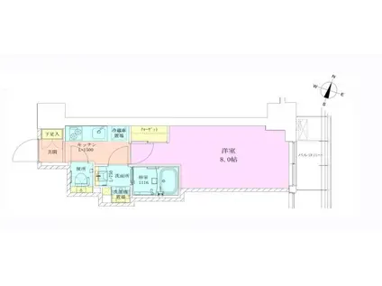 赤坂レジデンス壱番館(1K/4階)の間取り写真