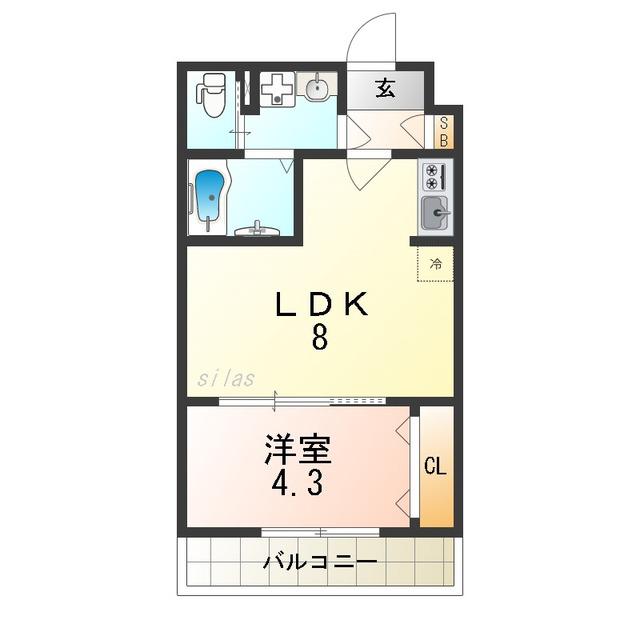 H-MAISON歌島橋IV(1LDK/3階)の間取り写真