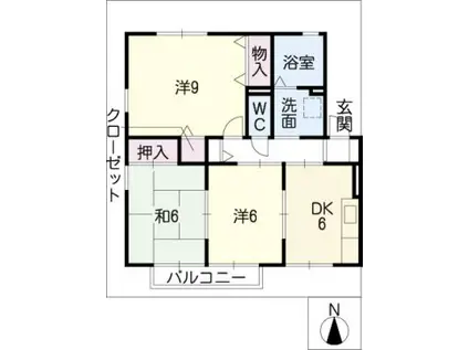 オレンジハウス南館(3DK/2階)の間取り写真