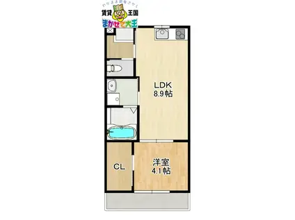 MODERN PALAZZO グランM(1LDK/2階)の間取り写真