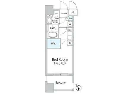 パークアクシス福岡県庁前(ワンルーム/12階)の間取り写真