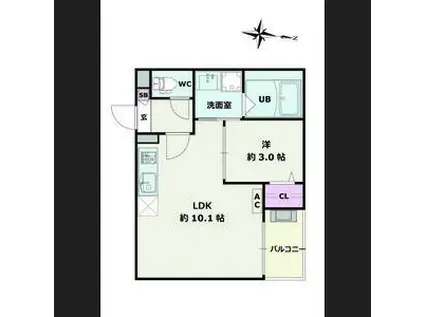 JACK SHINKAI III(1LDK/1階)の間取り写真