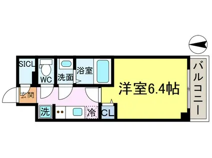 THE PASEO新小岩II(1K/7階)の間取り写真