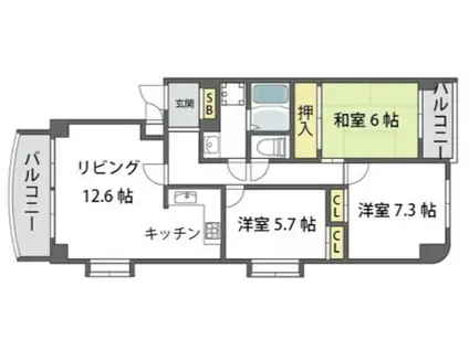 メゾンサンストリーム(3LDK/3階)の間取り写真