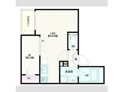 JACK ODAKAIV(1LDK/2階)の間取り写真