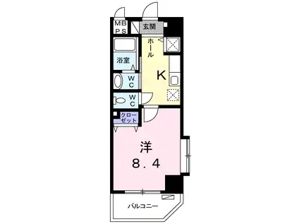 エレガンテそべ(1K/9階)の間取り写真