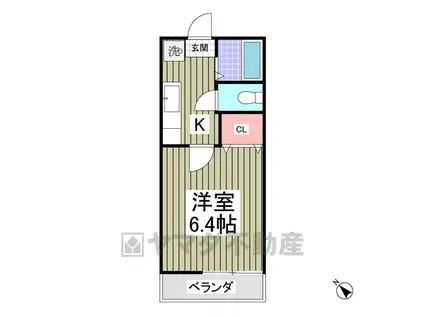 ベルエアーハイツⅠ号棟(1K/2階)の間取り写真