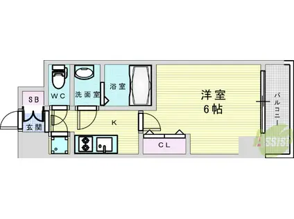 DIMUS新大阪(1K/4階)の間取り写真