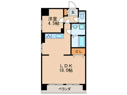 愛協ビル(1LDK/6階)の間取り写真