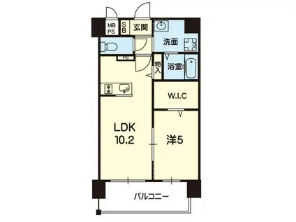 菊池市隈府マンション(1LDK/3階)の間取り写真