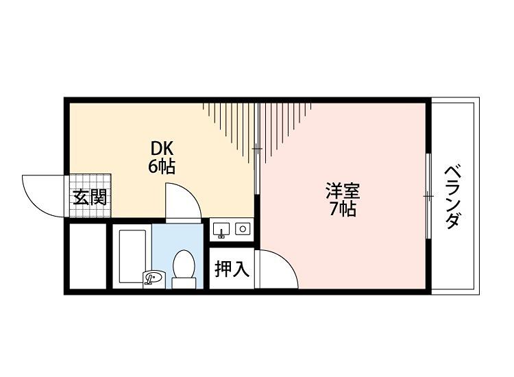 川原ビル(1K/4階)の間取り写真