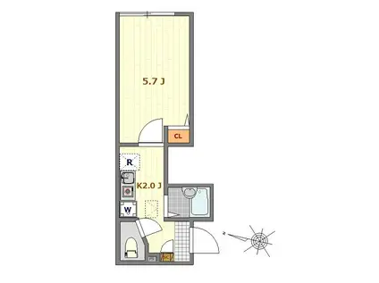 アール阿佐ヶ谷(1K/1階)の間取り写真