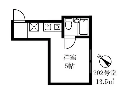 アビタシオン大内(ワンルーム/2階)の間取り写真