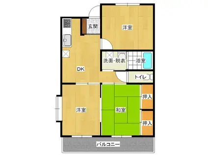 メゾングランドール柴崎(3DK/2階)の間取り写真