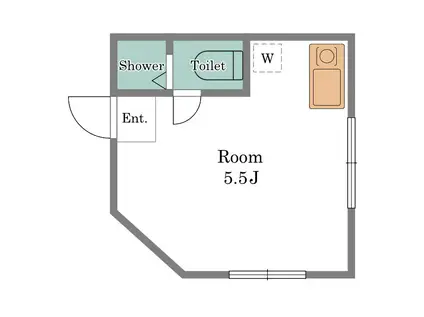 都営大江戸線 牛込神楽坂駅 徒歩7分 4階建 築32年(ワンルーム/1階)の間取り写真