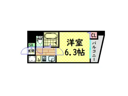 エイペックス大手通(1K/5階)の間取り写真