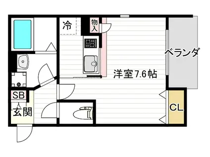 サイプレイス加美II(1K/1階)の間取り写真