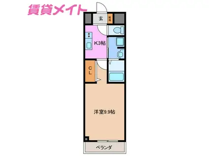 MS II(1K/3階)の間取り写真