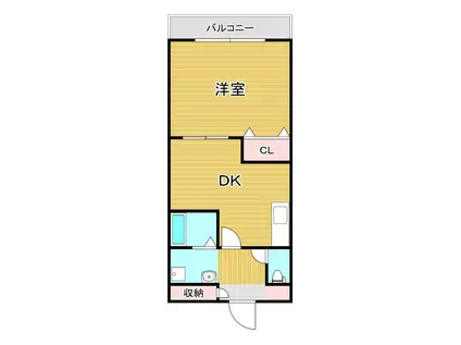 フリーダム9(1DK/5階)の間取り写真