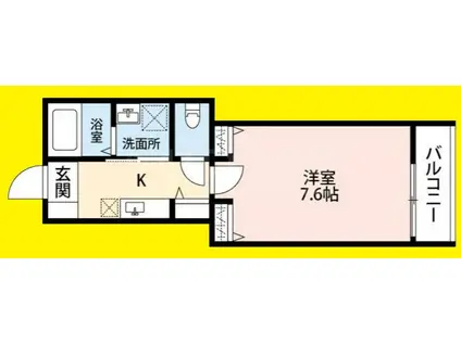 ルミエールいずみ中央(1K/3階)の間取り写真