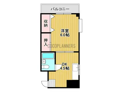 コーポ宝島 NO.8(1DK/2階)の間取り写真