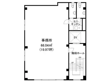 コスモビル(ワンルーム/2階)の間取り写真