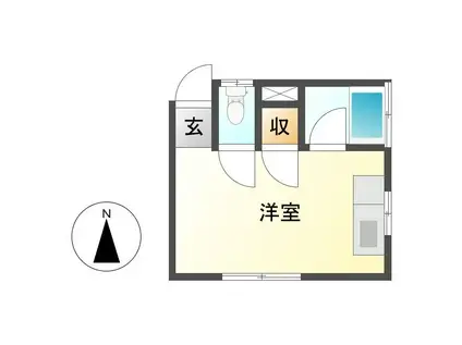 あかつき荘(ワンルーム/1階)の間取り写真