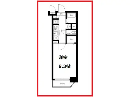 ルリオンキンシチョウエグゼ(1K/1階)の間取り写真