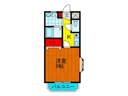 エナジーマンション(1K/2階)の間取り写真