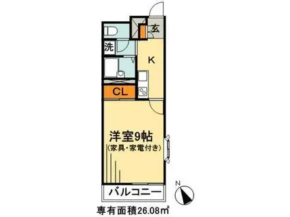 レオネクストトップアイランドII(1K/2階)の間取り写真