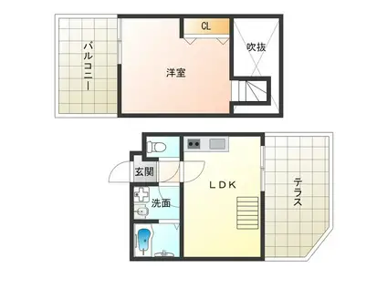 ウエストキャピタル梅田(1LDK/8階)の間取り写真