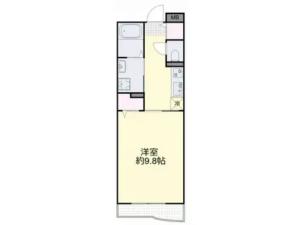 ベルハーモニー(1K/3階)の間取り写真