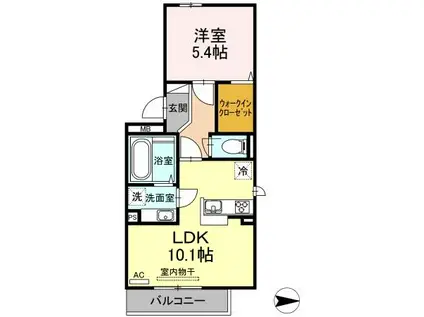 シーサイド・ビュー藤生(1LDK/2階)の間取り写真