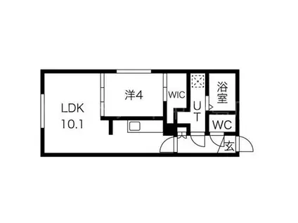 グランシャリオ平岸通(1LDK/3階)の間取り写真