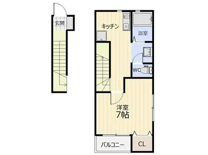 ARPEGGIO 西棟(1K/2階)の間取り写真