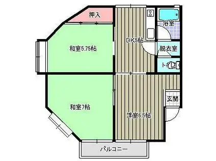 メゾンドールSENAMIMIII(3DK/2階)の間取り写真