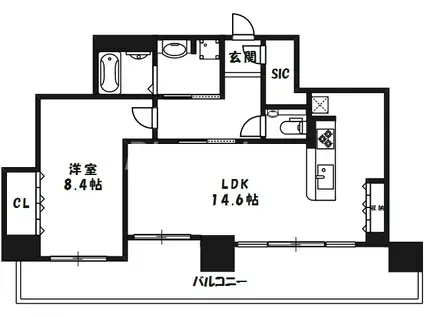 ザ・ファインタワー梅田豊崎(1LDK/7階)の間取り写真