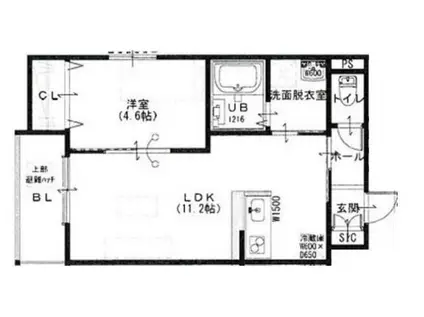 ARCAりんくうII(1LDK/2階)の間取り写真